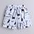 White abstract printed cotton blend co-ord set