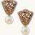 gold plated elegant zircon stone studded & pearls drop stud earrings