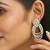 gold plated floral motif zircon stone studded teardrop shaped elegant drop dangler earrings
