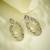 gold plated floral motif zircon stone studded teardrop shaped elegant drop dangler earrings