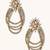 gold plated floral motif zircon stone studded teardrop shaped elegant drop dangler earrings