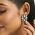 gold plated crystal & zircon stone studded floral studs