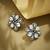 gold plated crystal & zircon stone studded floral studs