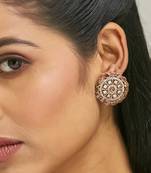 gold plated round stud earrings