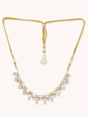 gold plated regal kudnan motifs matha patti cum necklace 1