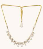 gold plated regal kudnan motifs matha patti cum necklace