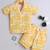 Yellow abstract printed cotton blend co-ord set