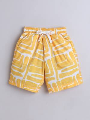 Yellow abstract printed cotton blend co-ord set 4