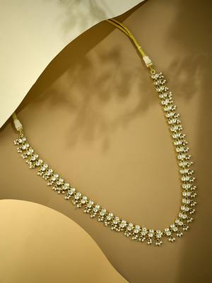 gold plated kundan & pearl studded matha patti cum necklace 5