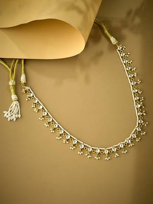 gold plated kundan studded matha patti cum necklace 5