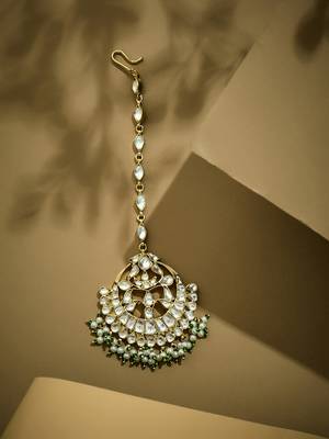 gold plated pearl drops matha patti cum necklace 3