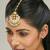 gold plated kundan green maang tikka