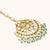 gold plated kundan green maang tikka