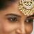 gold plated pearls & pink kundan studded statement maang tikka head jewellery