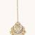 gold plated pearls & pink kundan studded statement maang tikka head jewellery