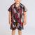 Maroon abstract printed cotton blend co-ord set