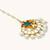 gold plated green stone & kundan studded with pearl drop maang tikka head jewellery