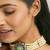 Pearl beaded jade stone choker necklace