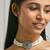 Pearl beaded semi precious labradorite stone & enamelled choker necklace