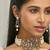 gold plated cubic zirconia studded & pearl beaded necklace set