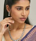 gold plated crystal stone studded necklace set