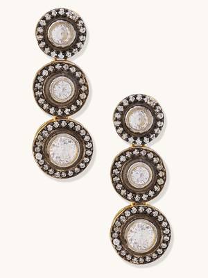 gold plated crystal stone studded necklace set 5