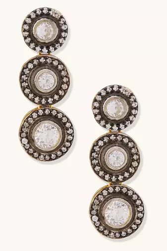 gold plated crystal stone studded necklace set