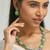 Antique silver plated crystal studded faux jade stones embellished necklace set