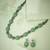 Antique silver plated crystal studded faux jade stones embellished necklace set