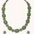 Antique silver plated crystal studded faux jade stones embellished necklace set