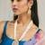 gold plated pearl beaded strings floral motifs enamel pendant necklace set