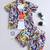 Multi abstract printed cotton blend co-ord set