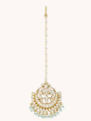 gold plated crescent maang tikka 4