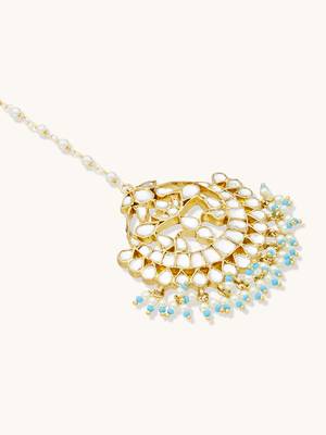 gold plated crescent maang tikka 5