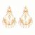 gold plated kundan studded contemporary shaped pearl drop chandbalis