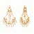 gold plated kundan studded contemporary shaped pearl drop chandbalis