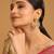 gold plated kundan chandbali pearl elegance earrings