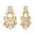gold plated kundan & pearl studded crescent shaped green beads chandbalis