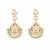 gold plated regal green kundan chandbali earrings