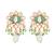 gold plated semi precious green stone studded pearl drop stud earrings