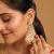 gold plated chandbali stone drop kundan earrings