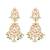 gold plated chandbali stone drop kundan earrings