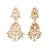 gold plated chandbali stone drop kundan earrings