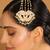 gold plated kundan & red stone studded jhumar paasa head jewellery