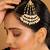 gold plated kundan & pearl studded jhumar paasa head jewellery