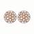 gold plated mother of pearls and stone studded contemporary floral shaped studs