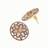 gold plated mother of pearls and stone studded contemporary floral shaped studs