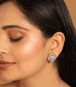 Silver blossom diamond studs