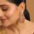 gold plated kundan chandbali earrings with pink stones