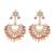 gold plated kundan chandbali earrings with pink stones